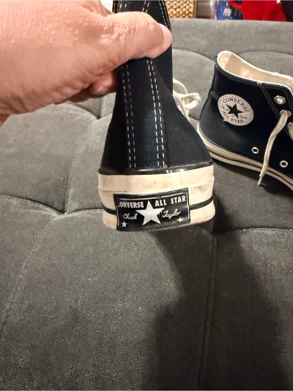 Converse Black High-Top Canvas Sneakers with White Trim size 8 men's 10 woman's - Picture 10 of 13